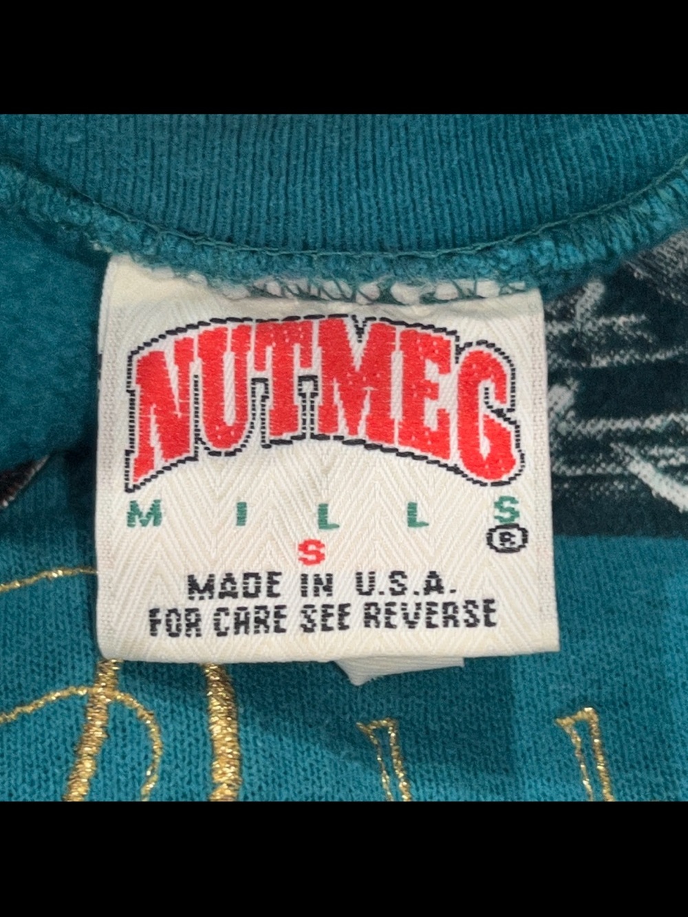 Vtg 90s Youth Small Nutmeg Mills Miami Dolphins NFL Football Crewneck Sweatshirt - Picture 5 of 7